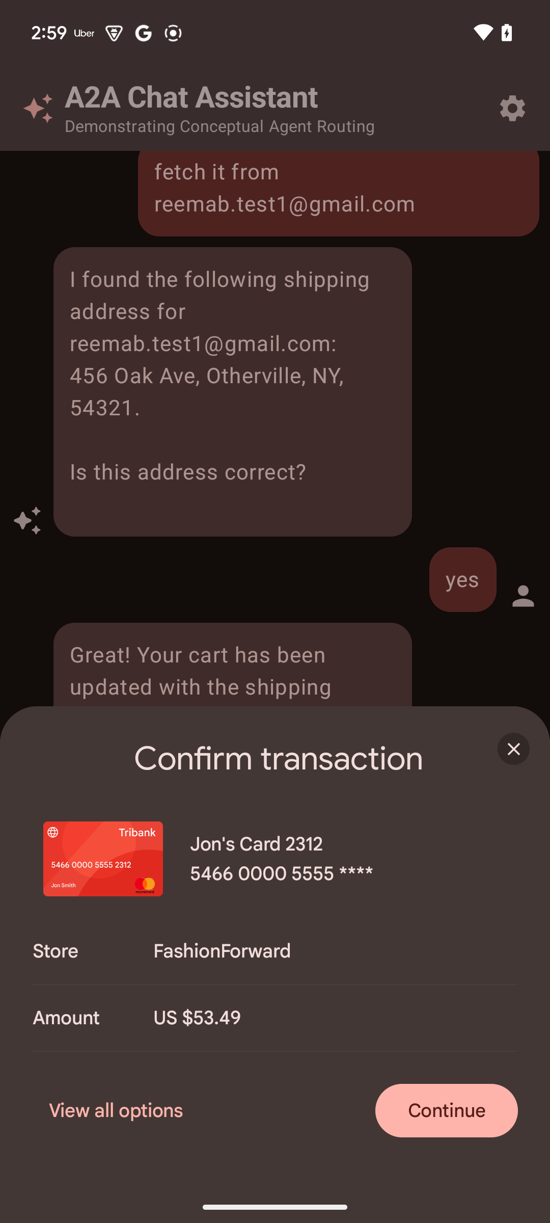 Android Digital Payments Credentials Screen